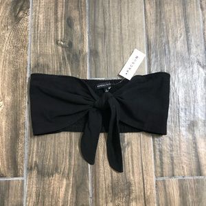 ❤ kendall Kylie twist strapless bandeau tube top Lrg